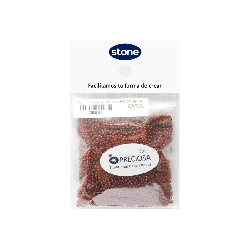 Mostacilla checa preciosa 2mm 13600 OP cafe claro x 50g