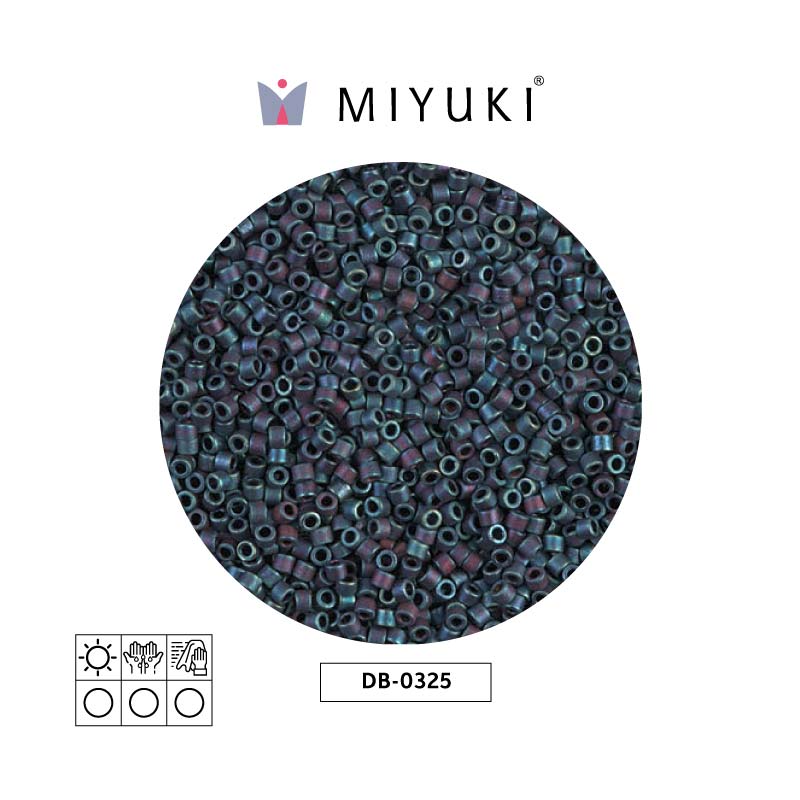 Miyuki delica 11/0 DB0325 matt metal blue AB x 50g