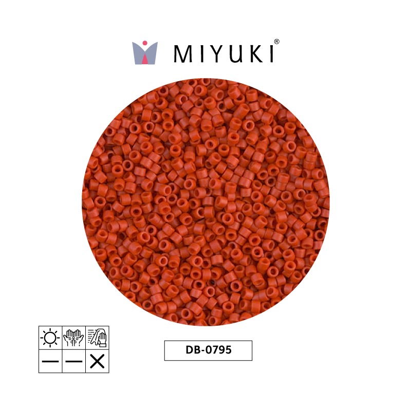 Miyuki delica 11/0 DB0795 matt op vermillion x 50gr