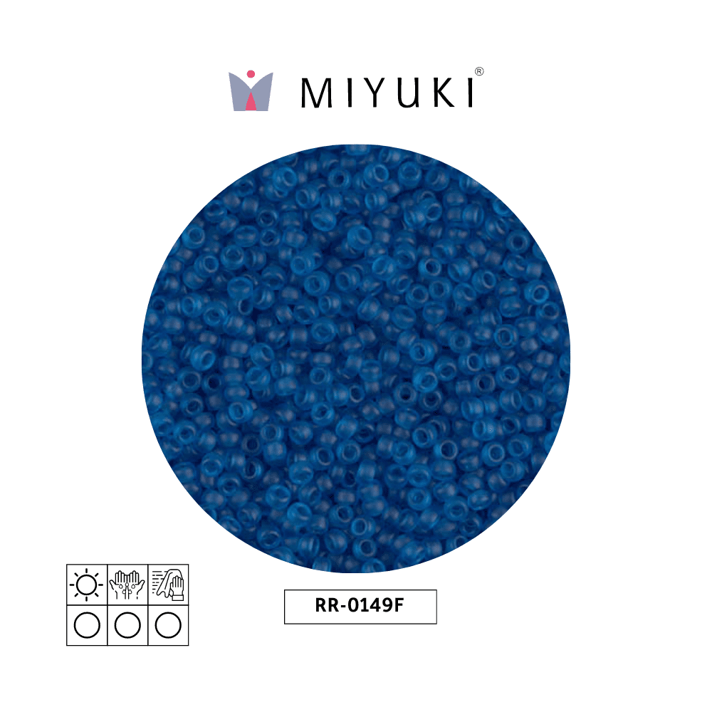 Mostacilla Miyuki rocalla 11/0 RR0149F matte transparent capri blu x 250g