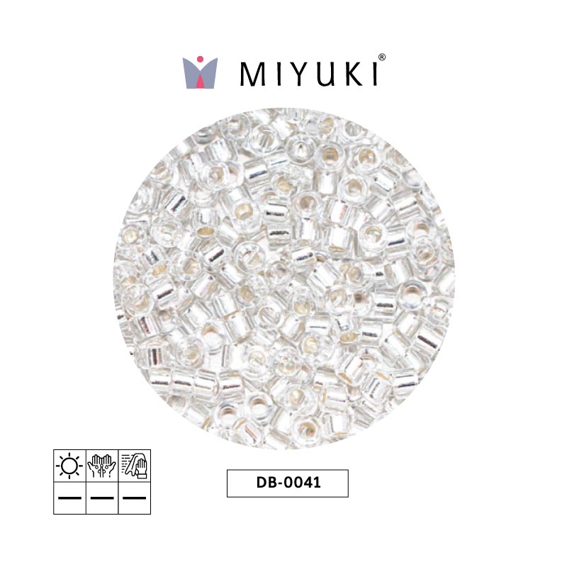 Miyuki delica 11/0 DB0041 silver ld crystal x 50g