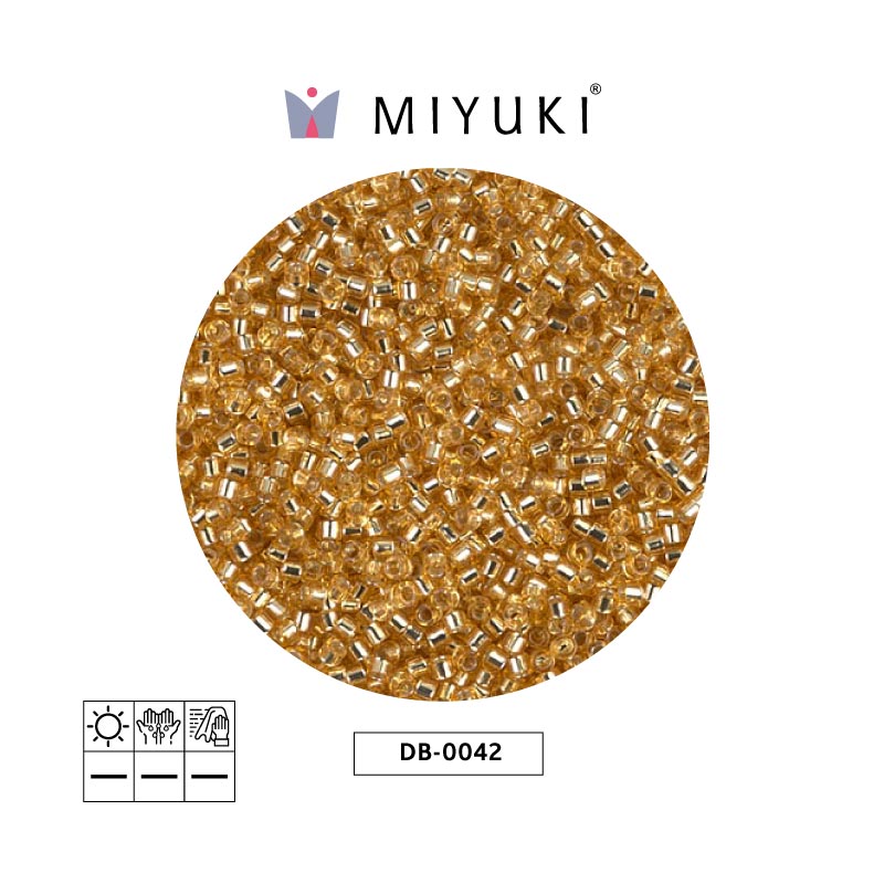 Miyuki delica 11/0 DB0042 gold lined crystal x 50g