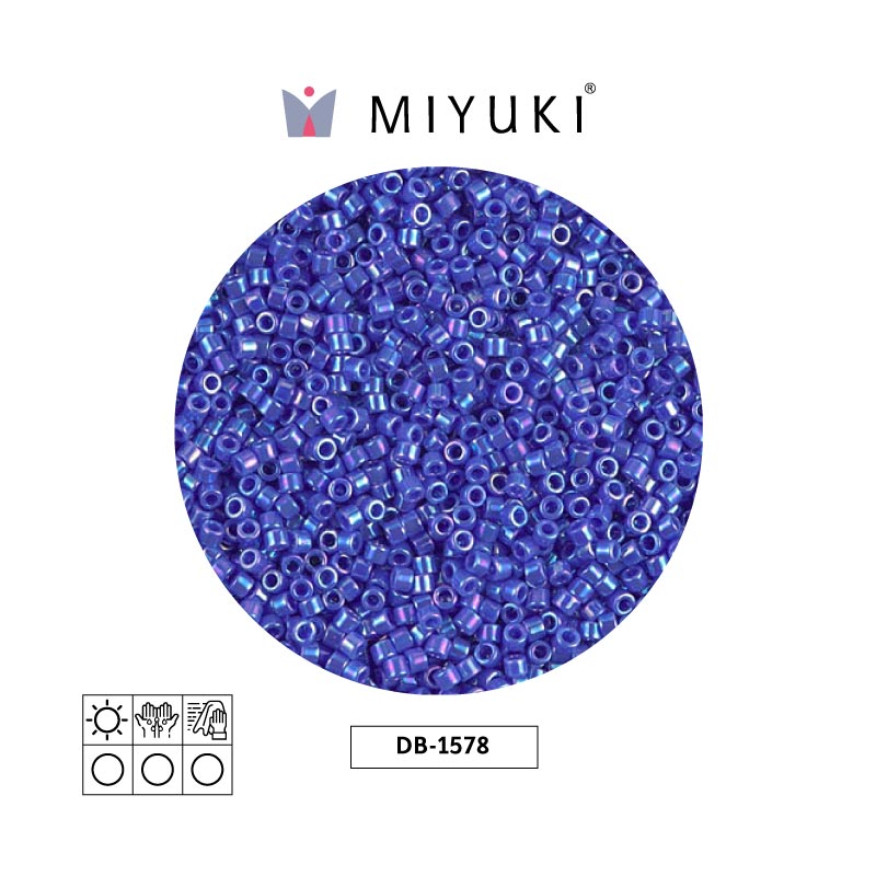 Miyuki delica 11/0 DB1578 opaque cyan blue AB x 50g