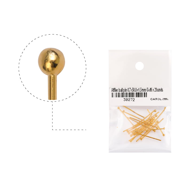 Alfiler ball pin 0.7x20.0x1.5mm/Golfi x 20unds