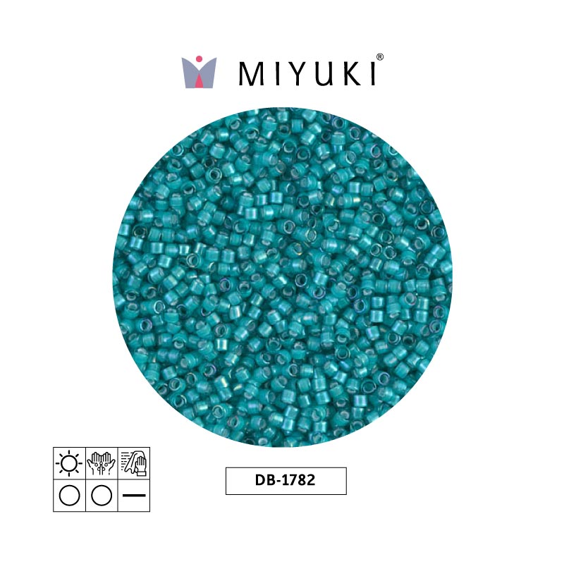 Miyuki delica 11/0 DB1782 white ld teal AB x 50g