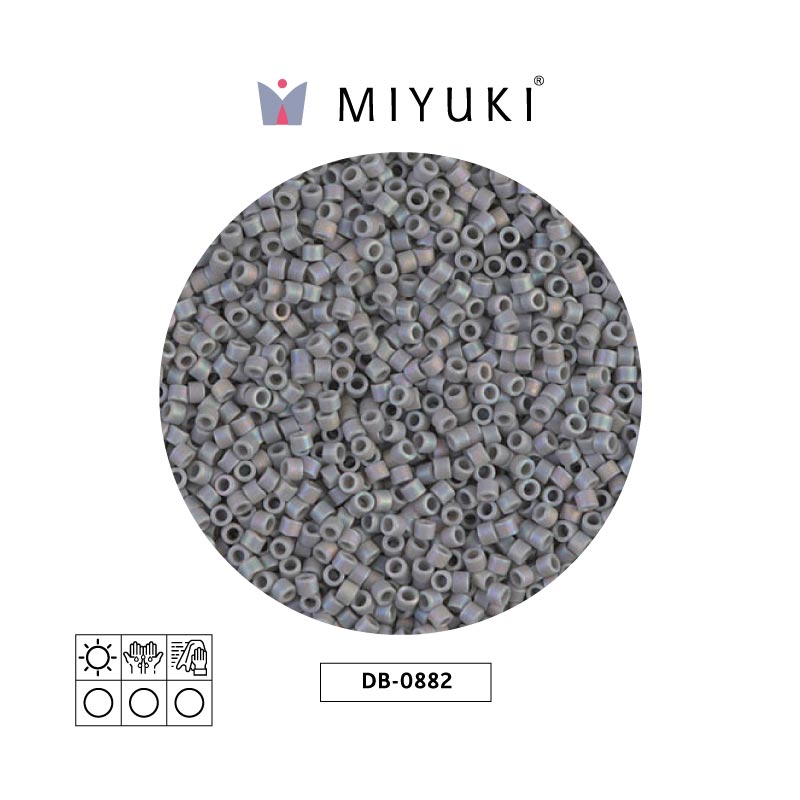 Miyuki delica 11/0 DB0882 matte op lt grey x 50g