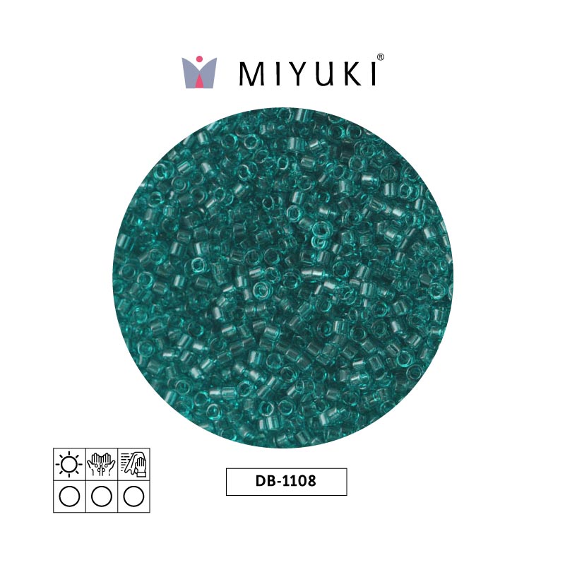 Miyuki delica 11/0 DB1108 transparent caribbean teal x 50g