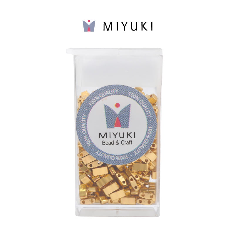 Miyuki half tila 5x2.3x1.9mm HTL0191 24k gold plated x 10G