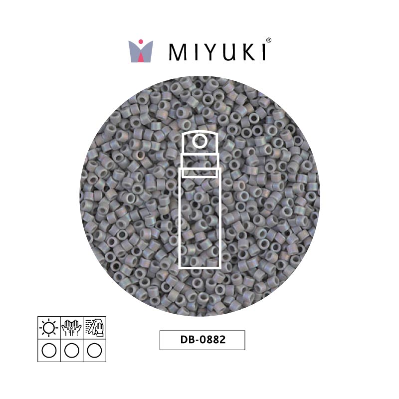 Miyuki delica 11/0 DB0882 matte op lt grey x 10gr