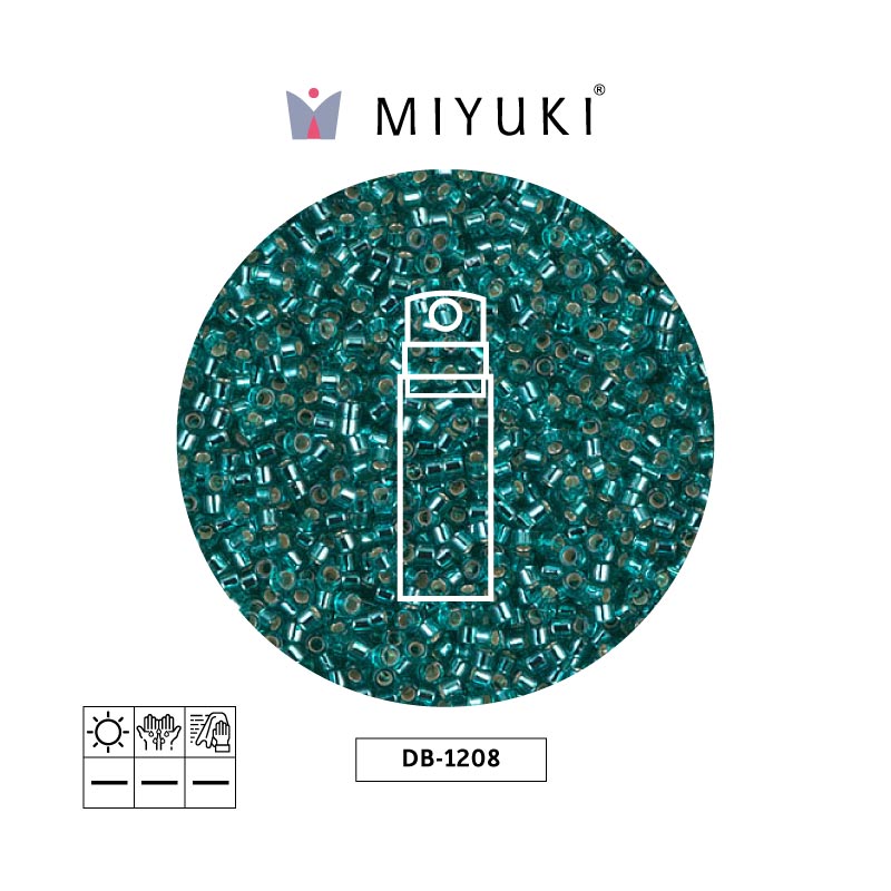 Miyuki delica 11/0 DB1208 silver lined caribbean teal x 10gr