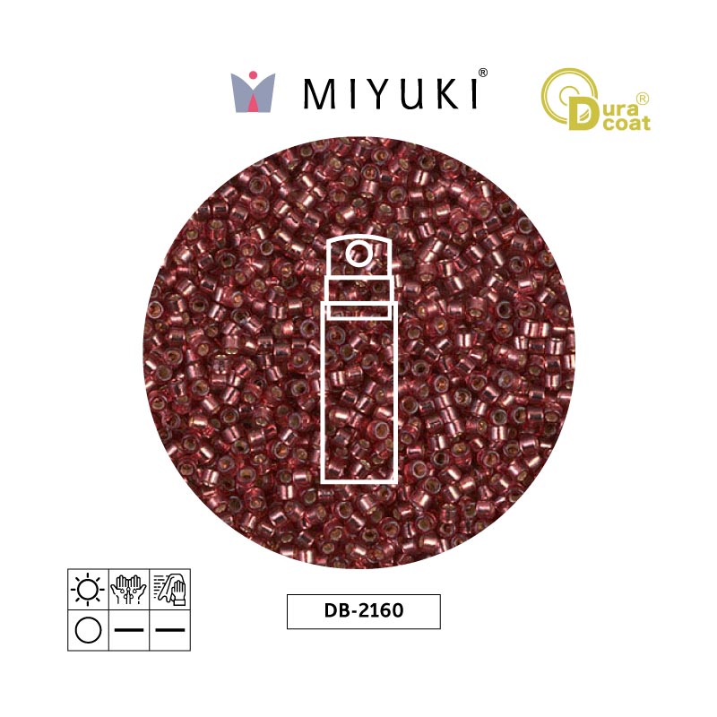 Miyuki delica 11/0 DB2160 silver lined magenta duracoat x 10g