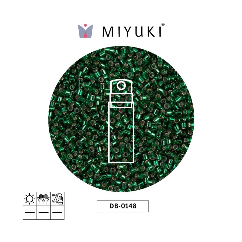 Miyuki delica 11/0 DB0148 silver lined green x 10g