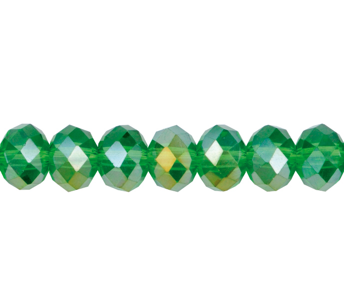 Murano rondela facetada 6mm peridot 6AB x aprox 95unds