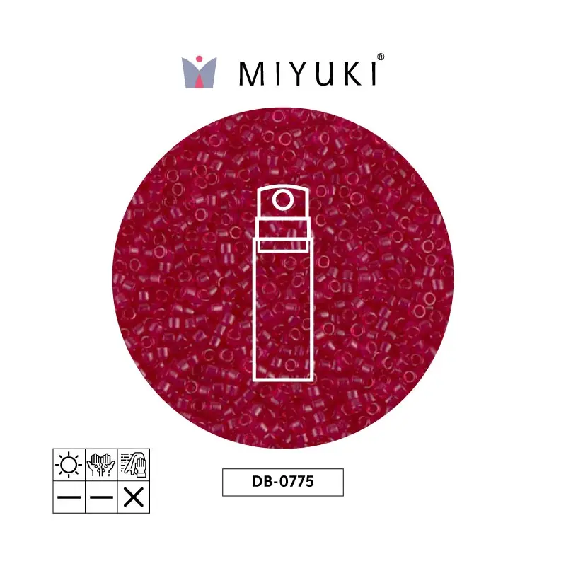 Miyuki delica 11/0 DB0775 frosted transparent scarlet x 10g