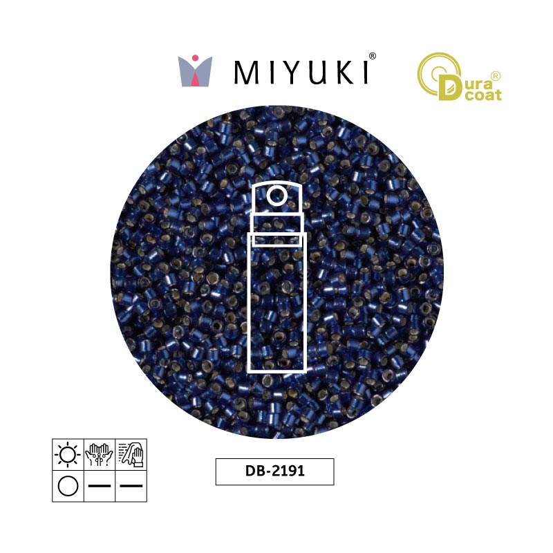 Miyuki delica 11/0 DB2191 silver lined navy duracoat x 10g