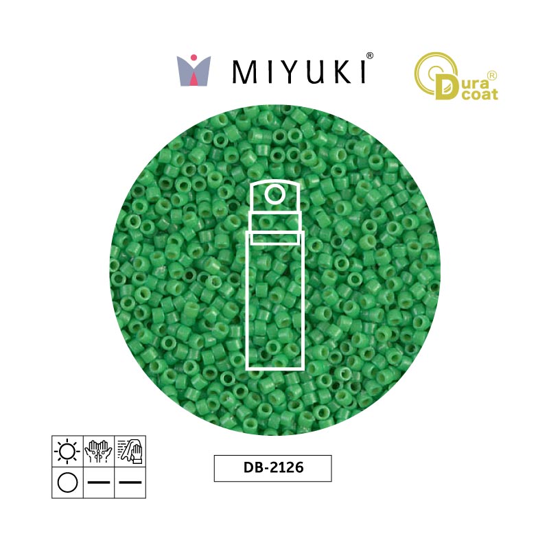 Miyuki delica 11/0 DB2126 opaque fiji green x 10g