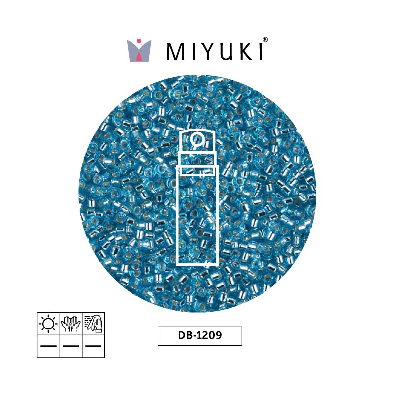 Miyuki delica 11/0 DB1209 silver lined ocean blue x 10g