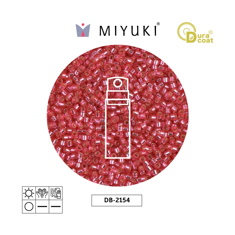 Miyuki delica 11/0 DB2154 dura silver ld hibiscus x 10g