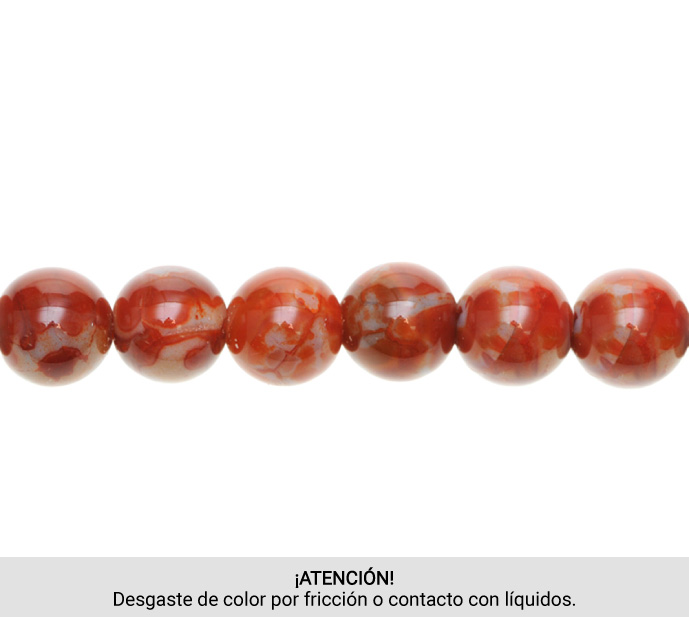 Sarta redonda 8mm agate red brown x 48 unds