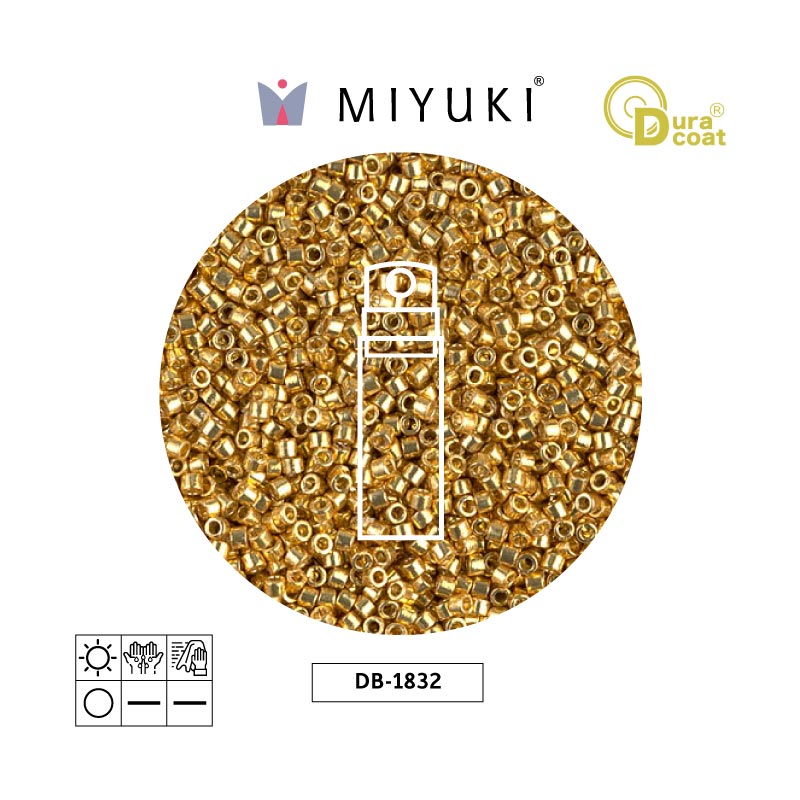 Miyuki delica 11/0 DB1832 galvanized gold duracoat x 10g