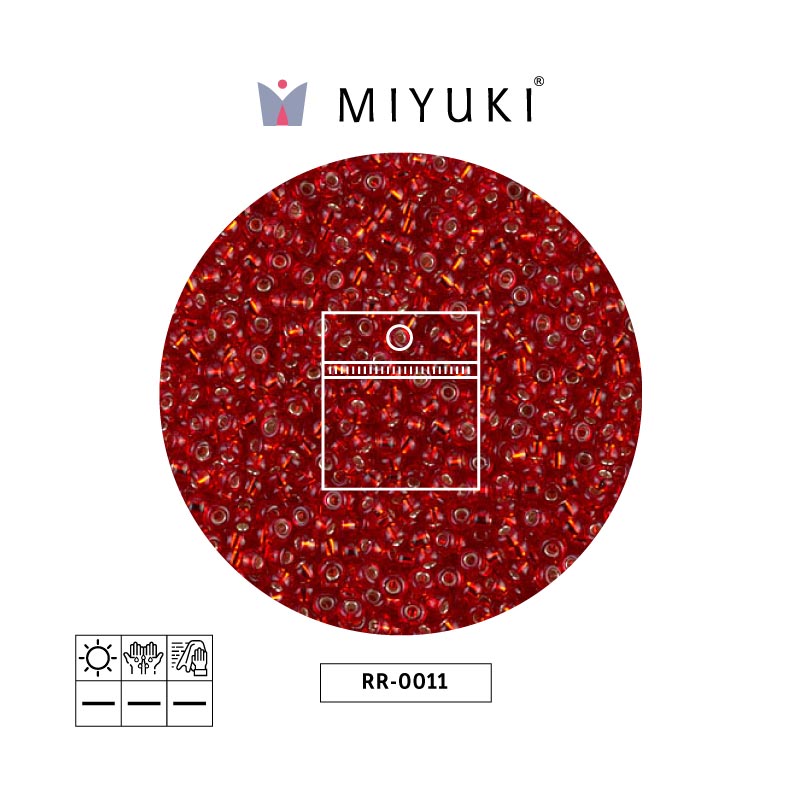 Mostacilla Miyuki rocalla 11/0 RR0011 silver lined ruby x 25g