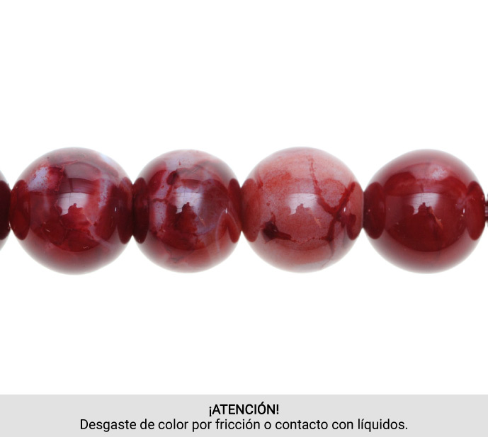 Sarta redonda 12mm agate red wine x 33 unds