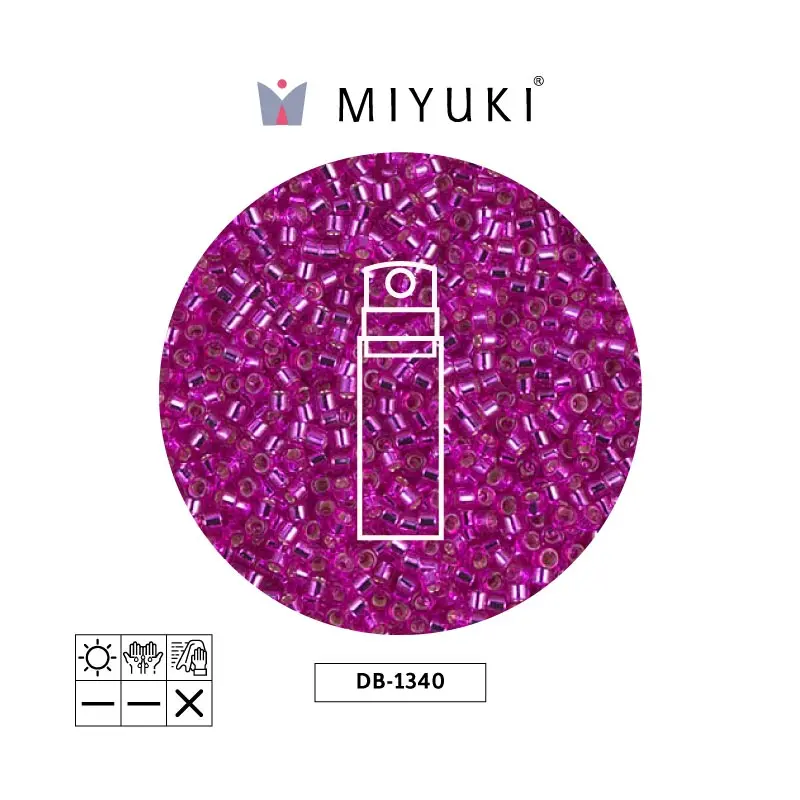 Miyuki delica 11/0 DB1340 silver lined bright fuchsia x 10gr