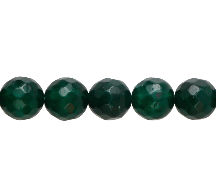 Sarta redonda facetada 10mm emerald agate x 39unds