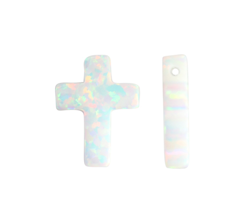 Cruz opal 9x12mm blanco 17 x und