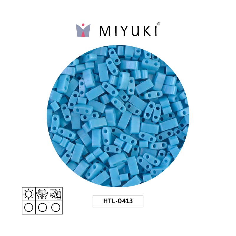 Miyuki half tila 5x2.3x1.9mm HTL0413 opaque turquoise blue x 250G