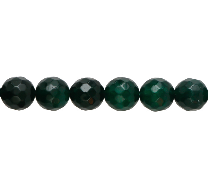 Sarta redonda facetada 8mm emerald agate x 48unds