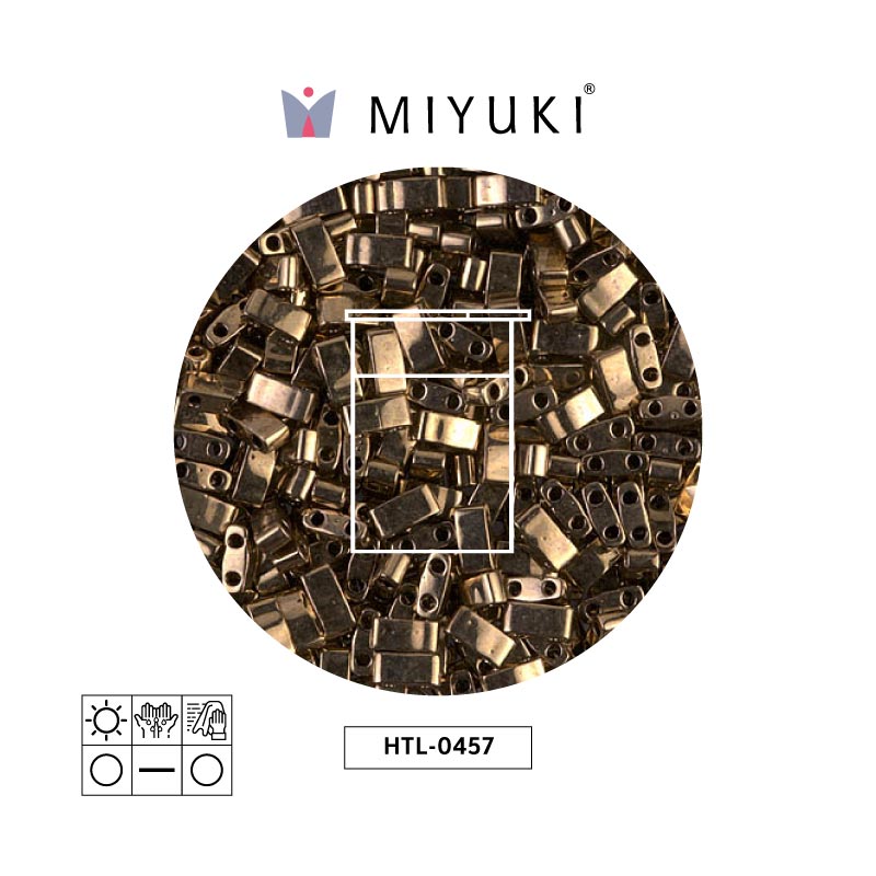 Miyuki half tila 5x2.3x1.9mm HTL0457 metallic dark bronce x 10G