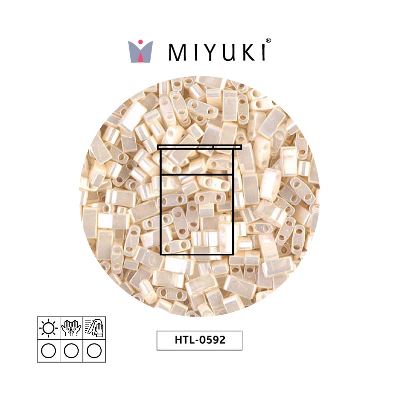 Miyuki half tila 5x2.3x1.9mm HTL0592 antique ivory pearl ceylon x 10g