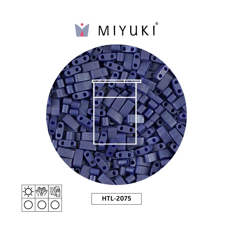 Miyuki half tila 5x2.3x1.9mm HTL2075 matte opaque cobalt luster x 10G