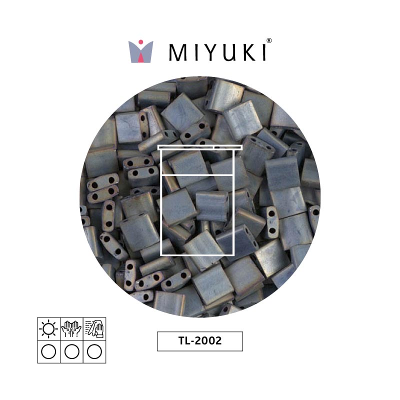 Miyuki tila 5x5x1.9mm TL2002 matte metallix silver grey x 10g