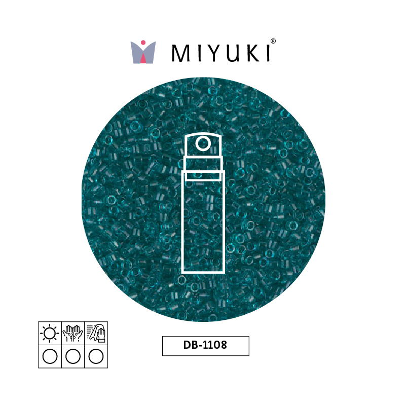 Miyuki delica 11/0 DB1108 transparent caribbean teal x 10g