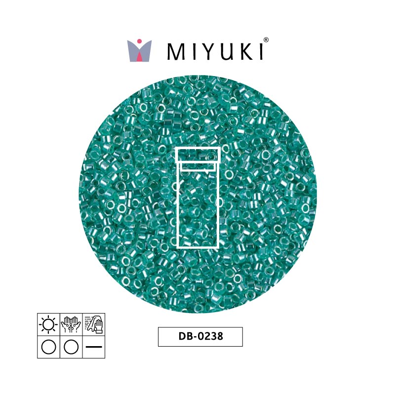 Miyuki delica 11/0 DB0238 lined green aqua x 3g