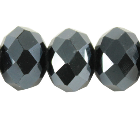 Murano rondela facetada 14mm hematite x 60 unds