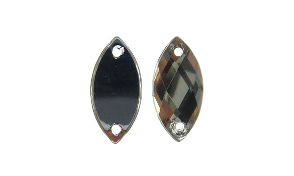 Piedra hilo B30 marquesa plana 7x15mm black diamond 19 x und