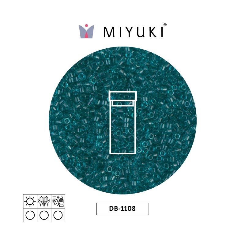 Miyuki delica 11/0 DB1108 transparent caribbean teal x 3g