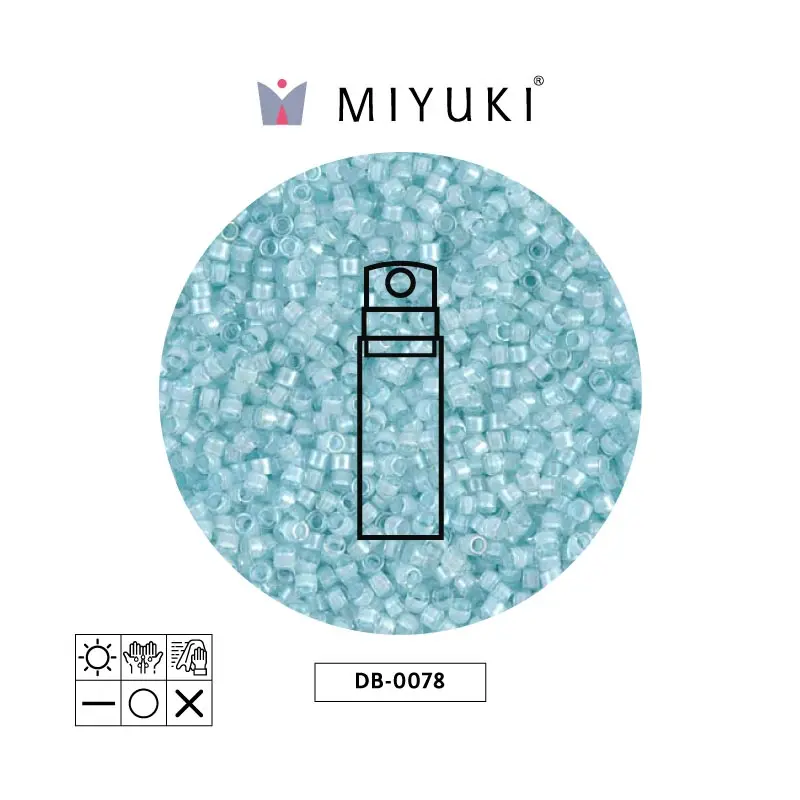 Miyuki delica 11/0 DB0078 aqua mist lined crystal luster x 10g