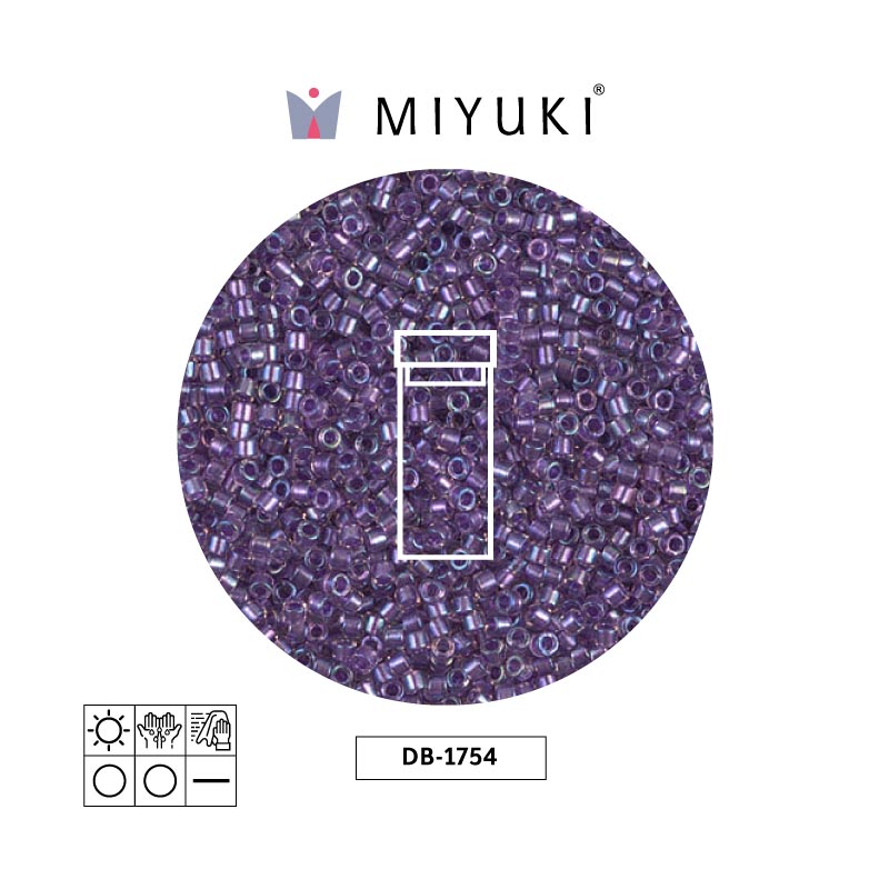 Miyuki delica 11/0 DB1754 sparkling purpe lined crystal AB x 3g