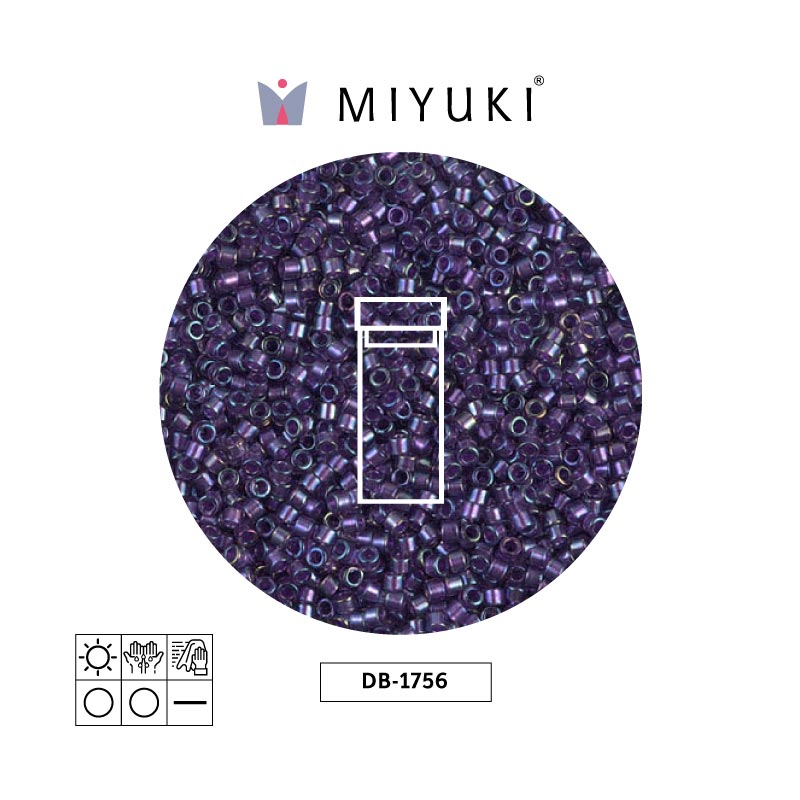 Miyuki delica 11/0 DB1756 spkl purple lined amethyst x 3g