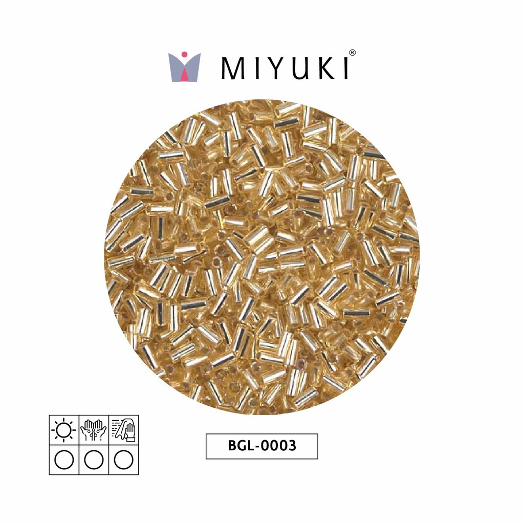 Miyuki bugle 3mm BGL0003 silver lined gold x 250G