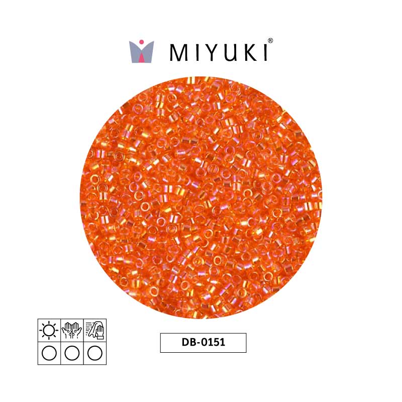 Miyuki delica 11/0 DB0151 transparent orange AB x 50g