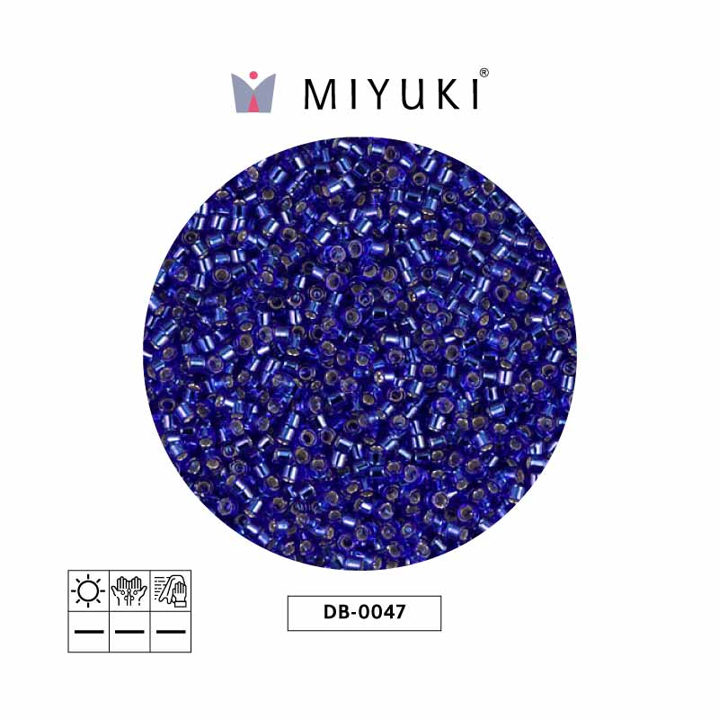 Miyuki delica 11/0 DB0047 silver ld sapphire x 50g