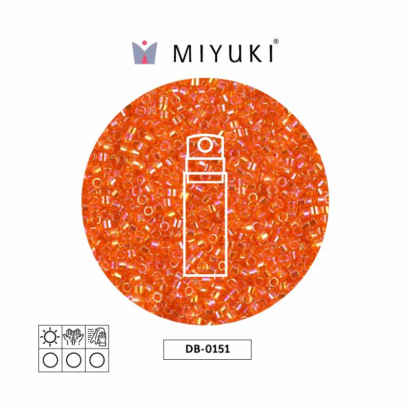 Miyuki delica 11/0 DB0151 transparent orange AB x 10g