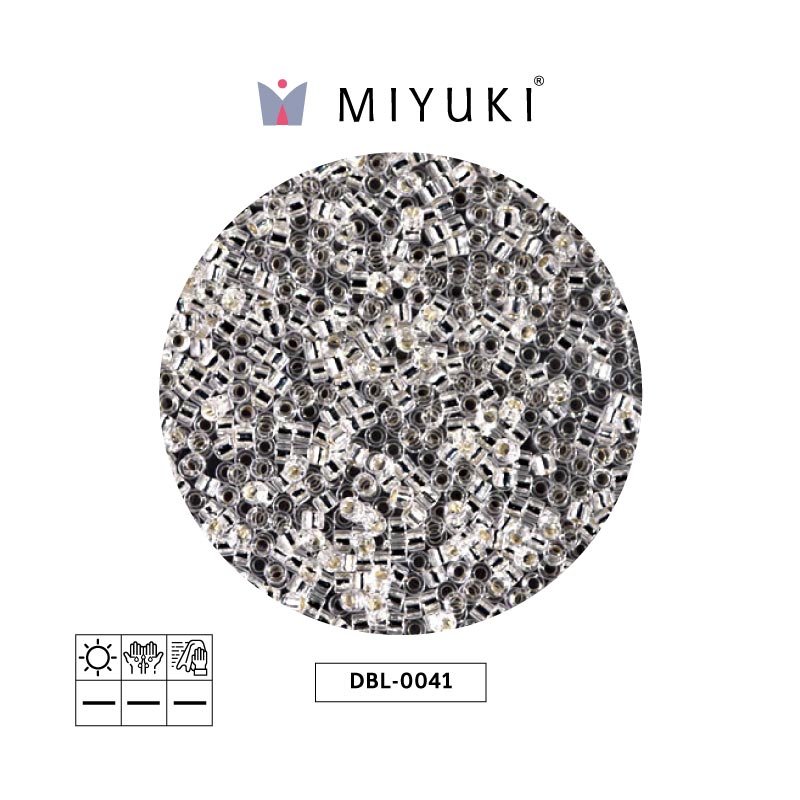 Miyuki delica 8/0 DBL0041 silver ld crystal x 50g