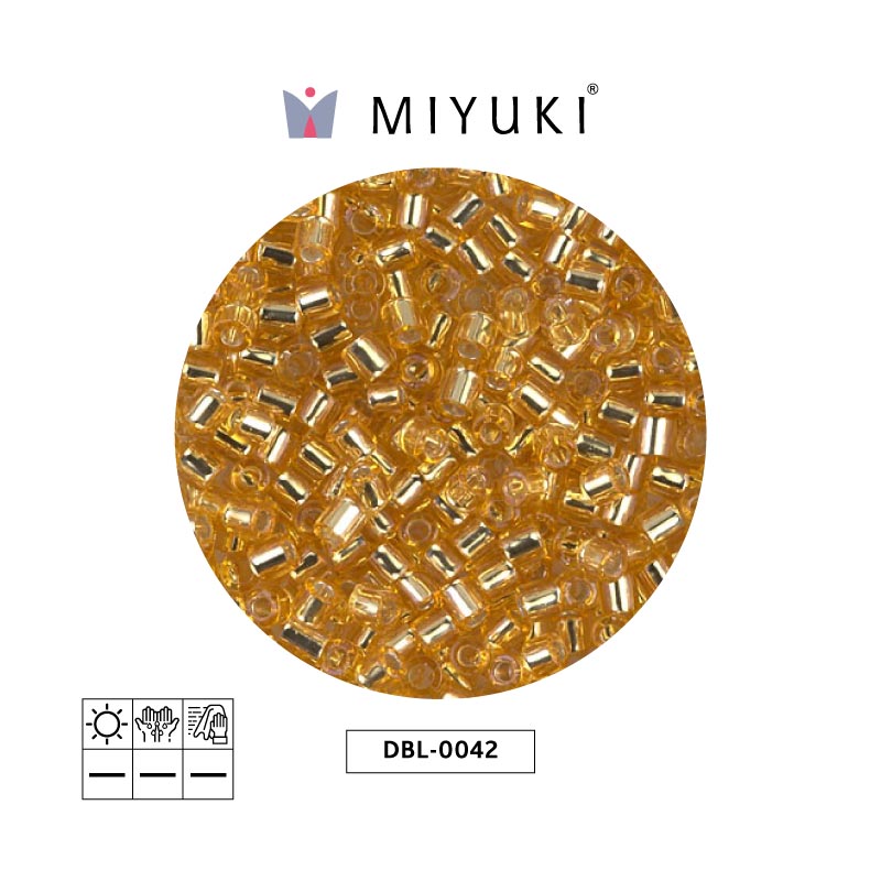 Miyuki delica 8/0 DBL0042 gold lined crystal x 50g