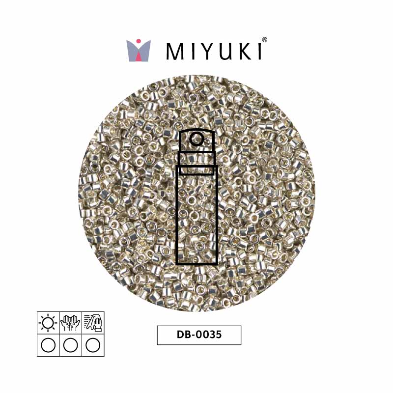 Miyuki delica 11/0 DB0035 metallic silver x 10gr